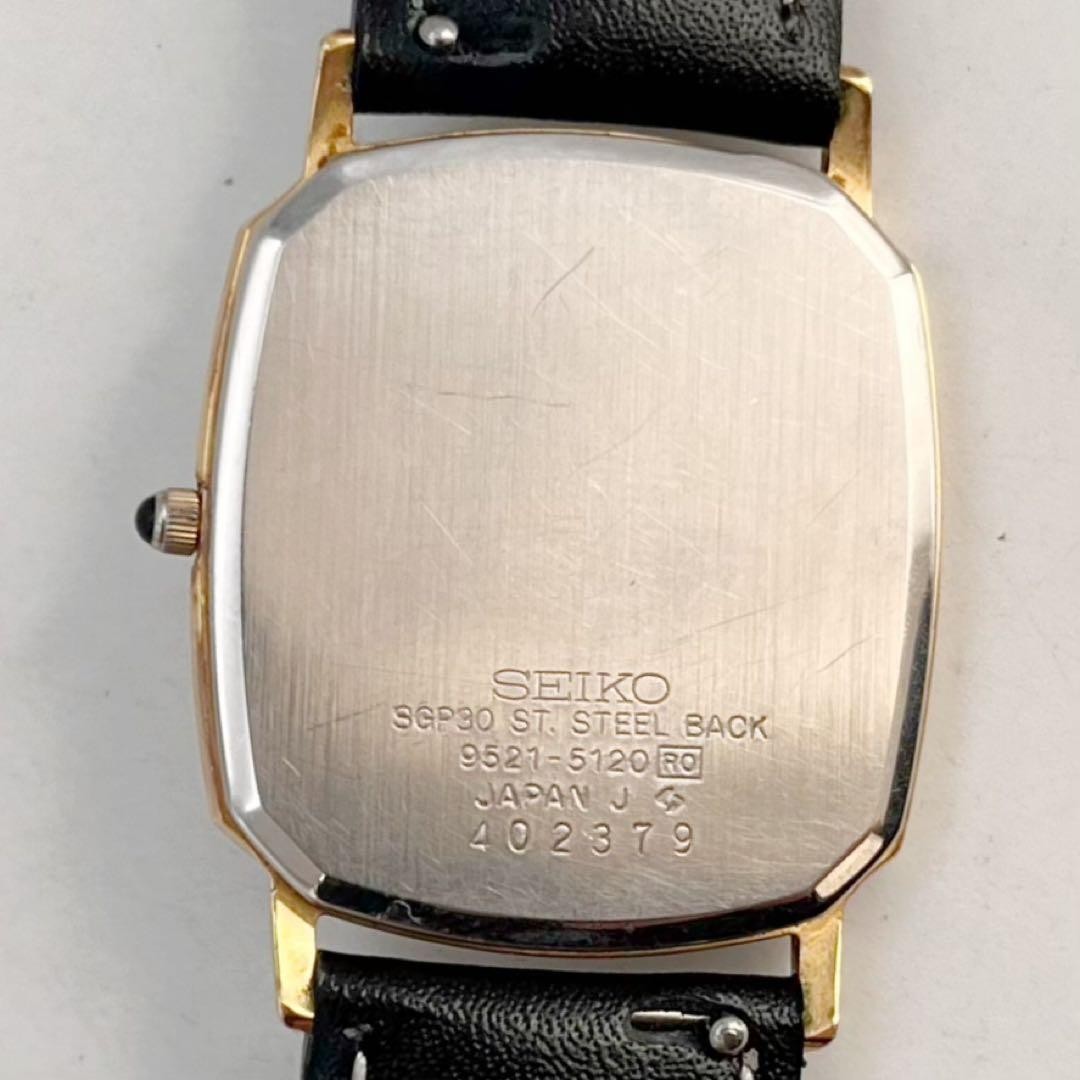 Dolce Quartz Gold Watch Wrist 17.0cm 6.7in Case 27.9mm Replaced Strap SEIKO