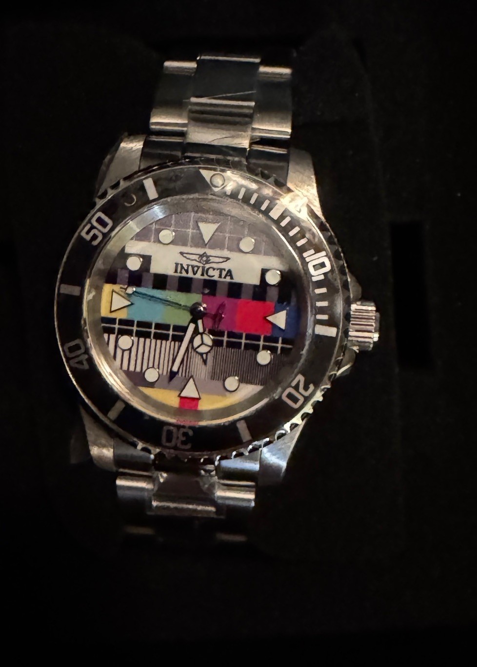 Invicta Men’s Watch Pop Art Limited Editions Silver Tone, Black Bezel 49062