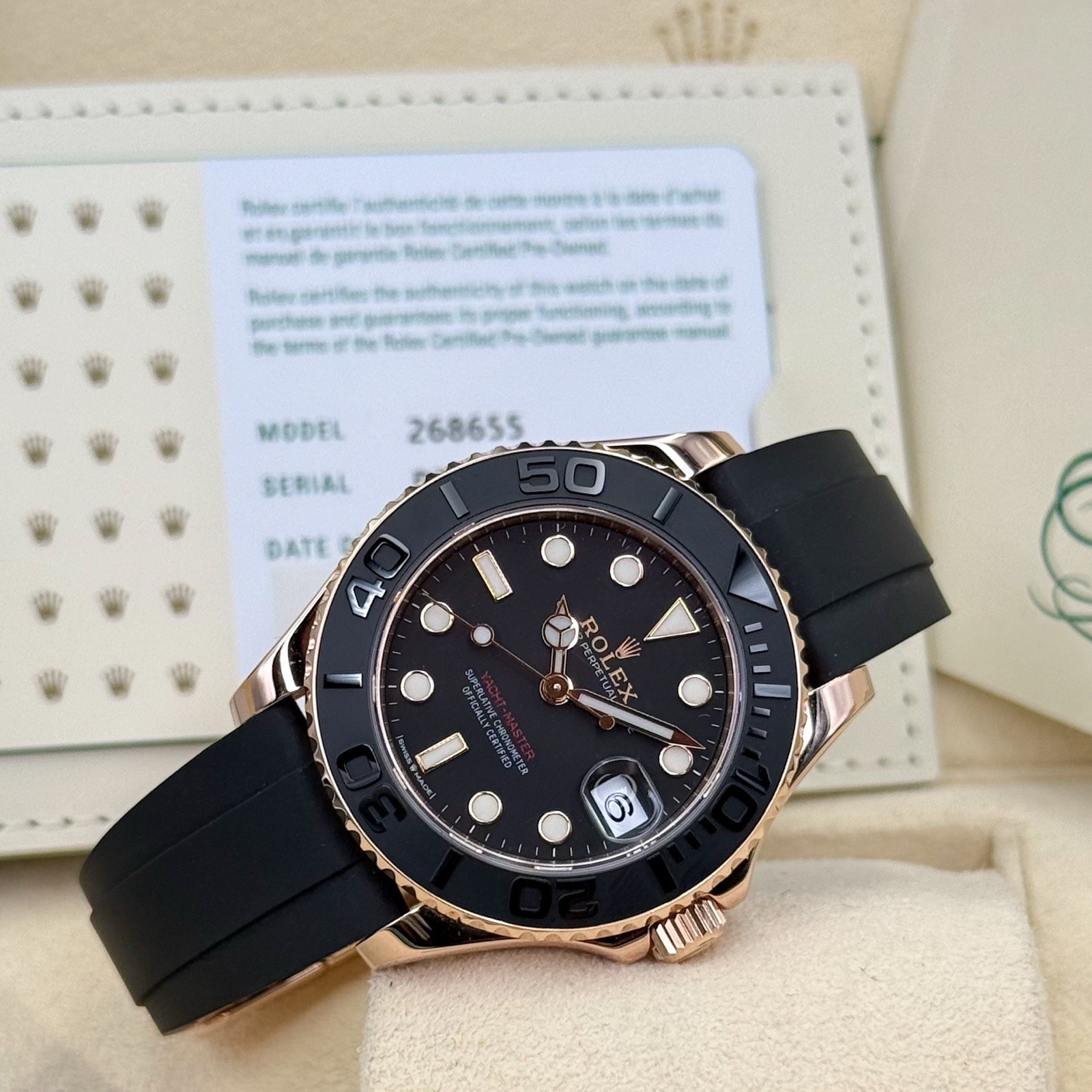 Rolex Yacht-Master 37 Rose Gold Certified Rolex Preowned 2024 Ref 268655