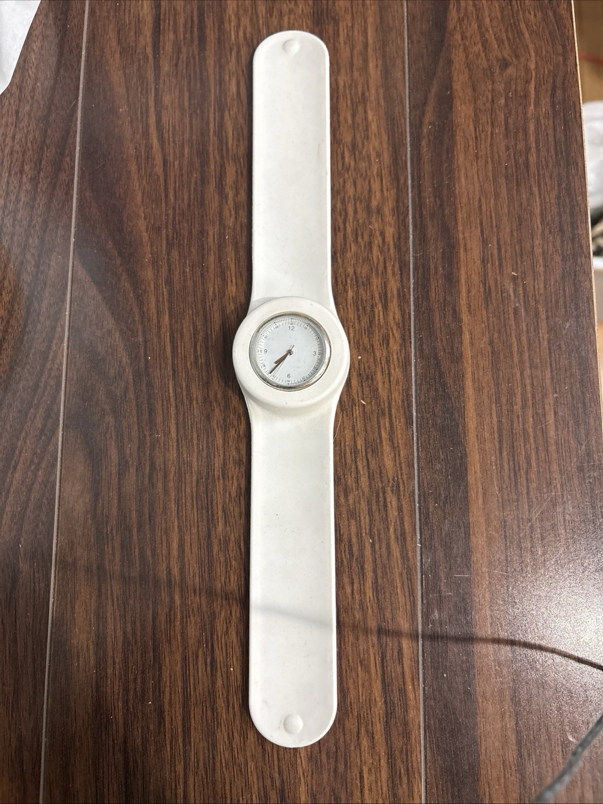 White Silicone Slap-On Snap Watch Worldwide Registered Design Need Battery