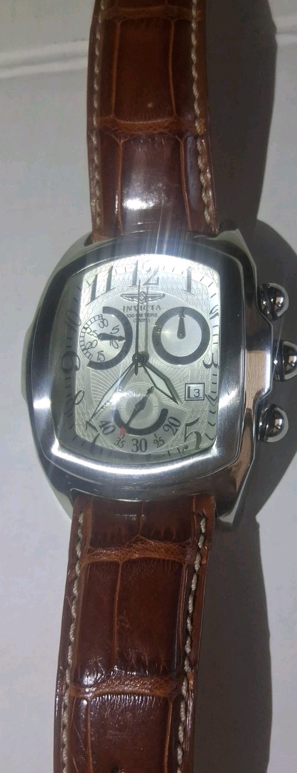 Invicta, Lupah-Dragon, Silver Dial, 46.5 mm, Swiss/Mv’t Ref 2238, Alligator Band