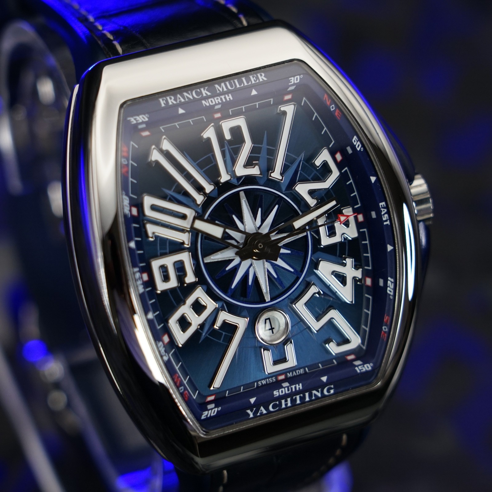 Franck Muller Vanguard Yachting Blue Stainless Steel 45mm V45SCDT – Full Set