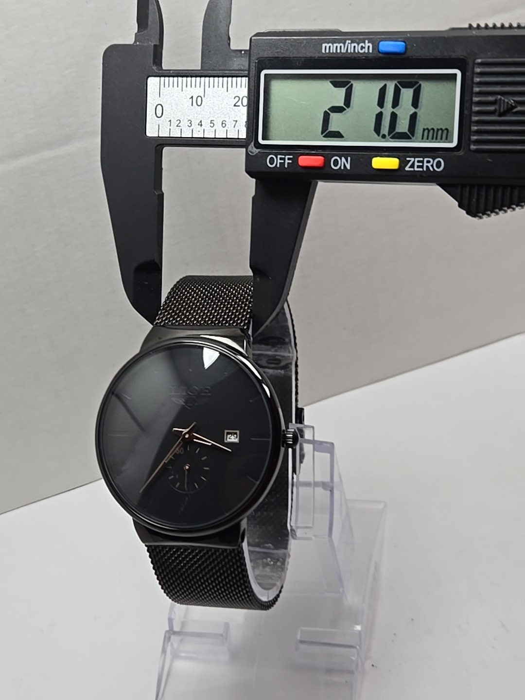 LIGE Dream Black Mesh Stainless Steel Date Quartz Subdial Watch New Battery Mens