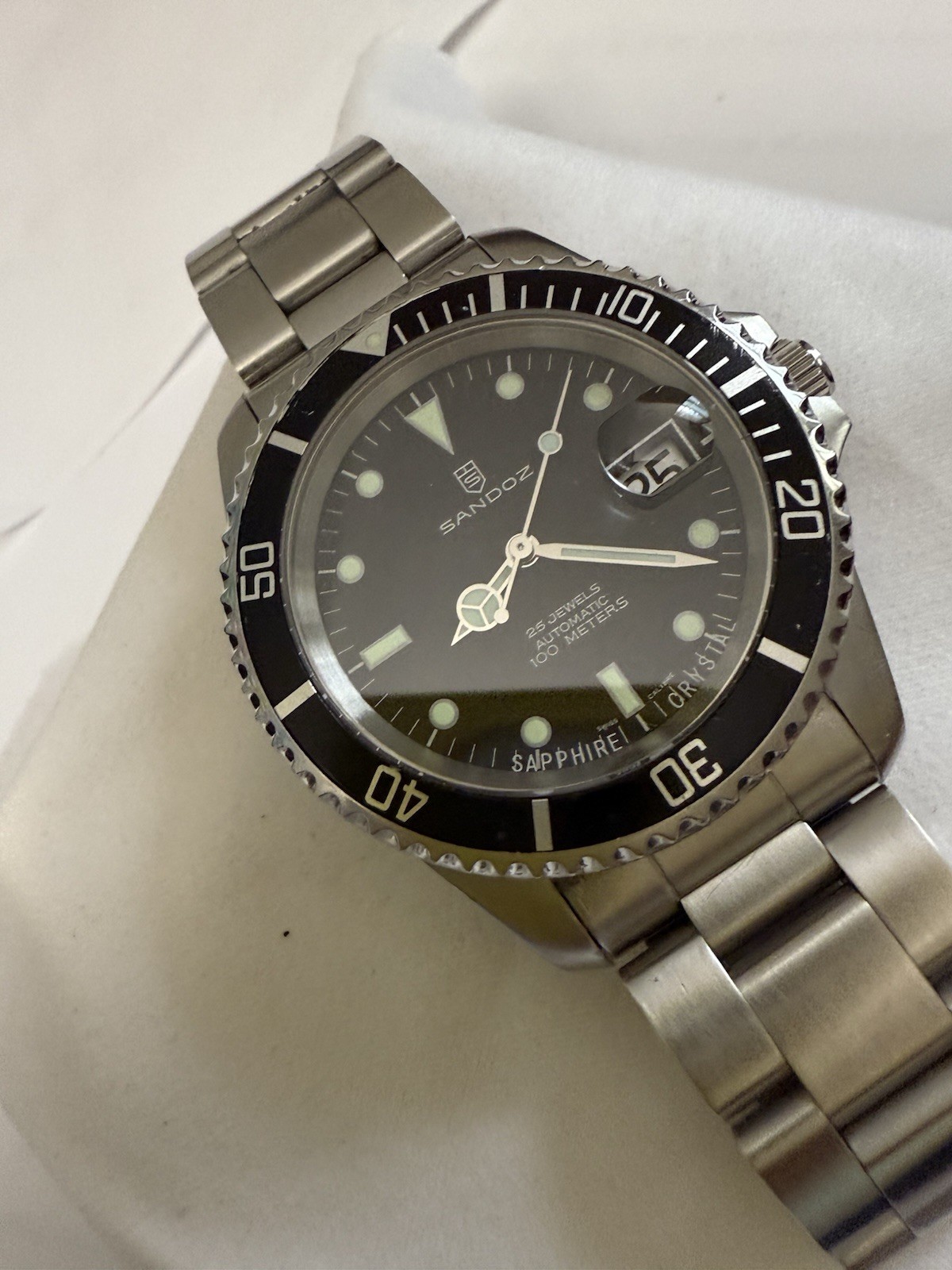 Sandoz Mechanical Automatic Divers Watch With Box And Papers! EXCELLENT