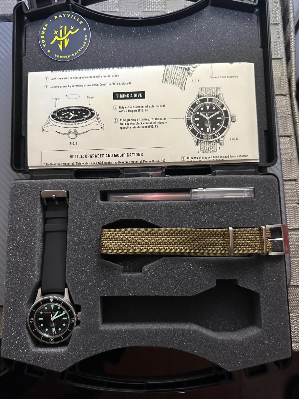 Tornek-Rayville TR-660 With Sapphire Inlay Non-date & Khaki Nytex Strap