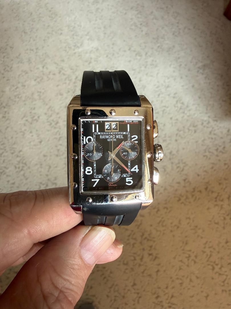 RAYMOND WEIL TANGO CHRONOGRAPH WATCH 4881 WITH RUBBER STRAP / BOX & PAPERS