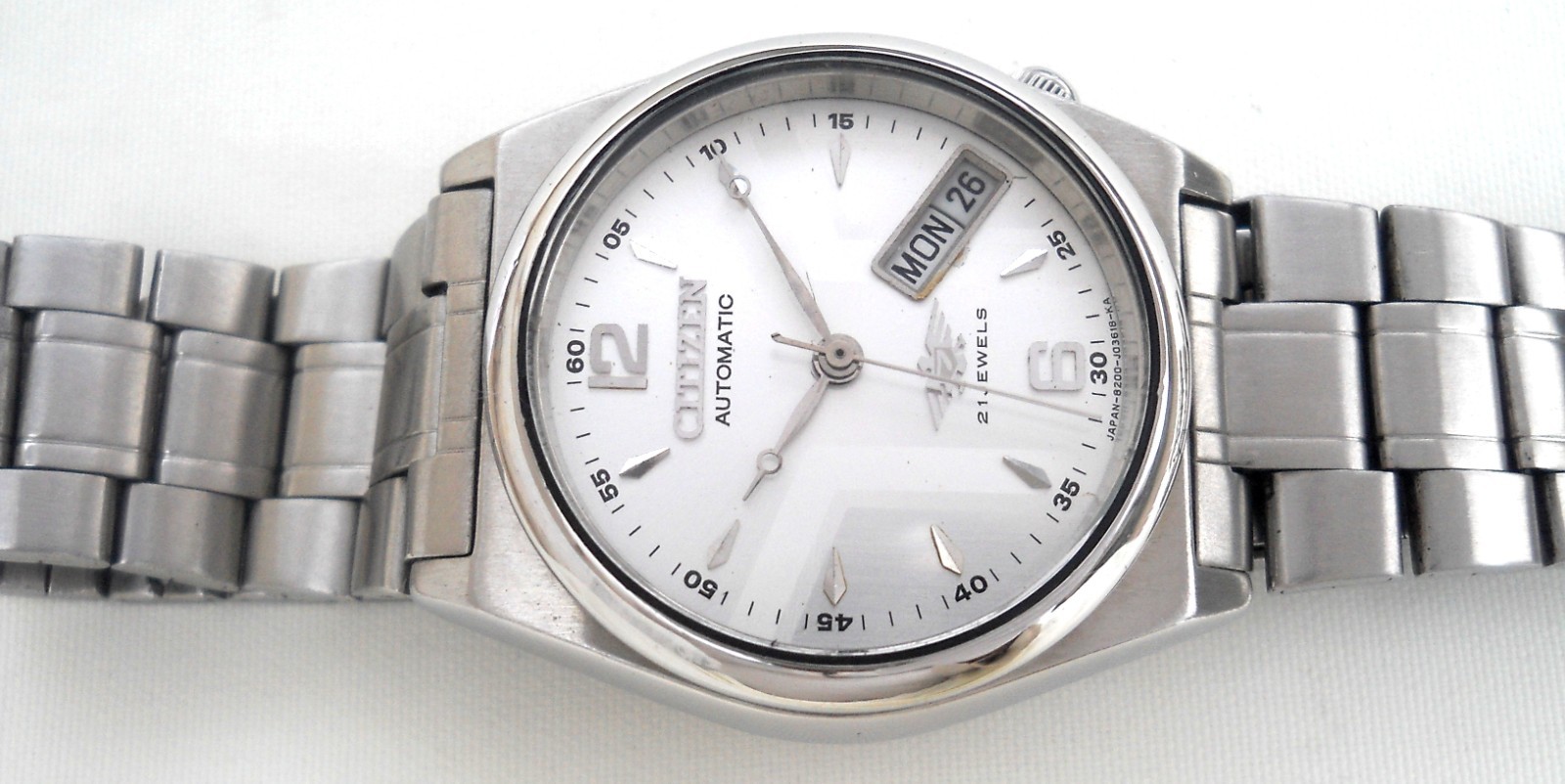 Vintage Citizen Automatic Unisex Watch Silver Sunburst X Dial 21J Pristine Japan