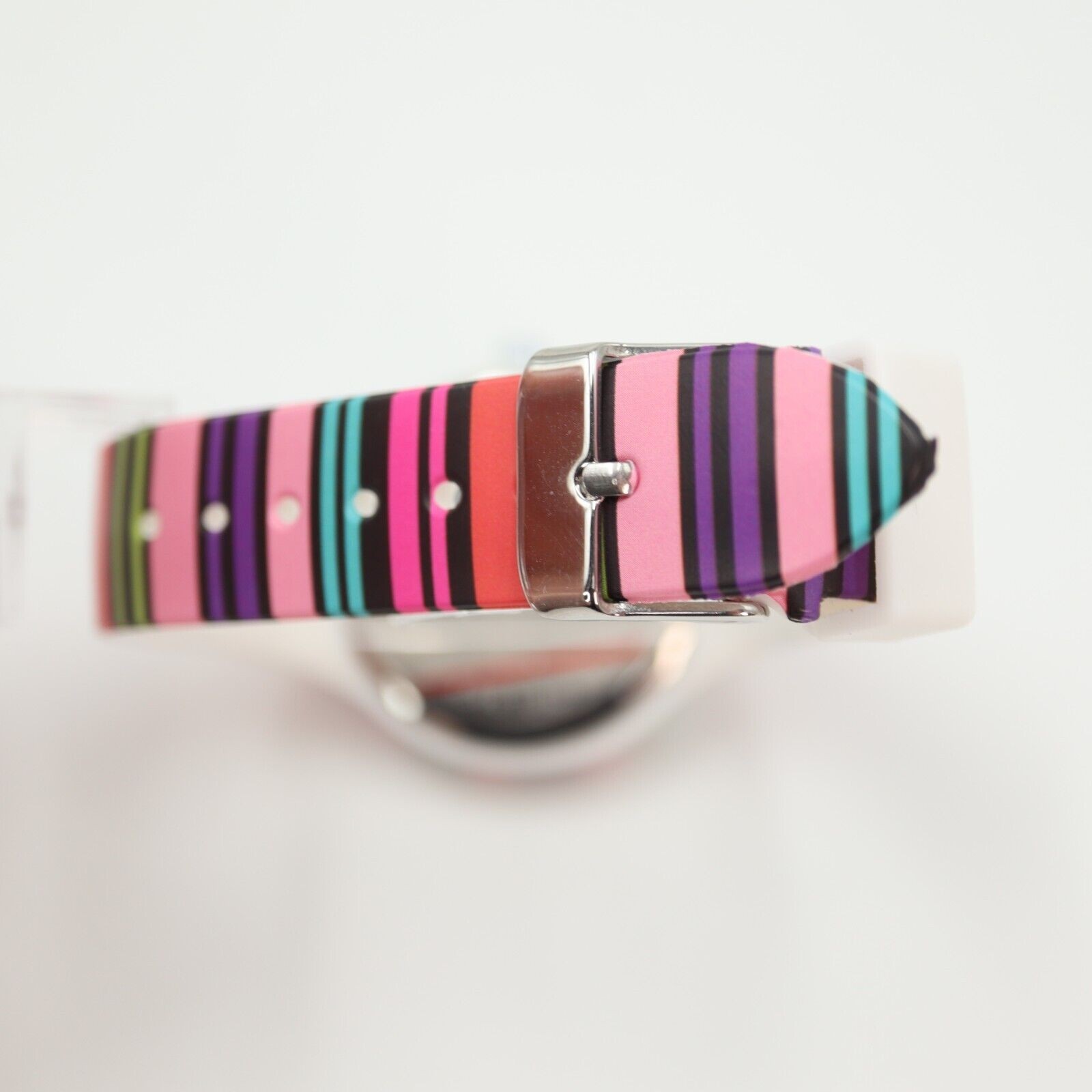 Jessica Carlyle Multicolor Watch 38mm Black Jeweled Dial Silicone Strap Working