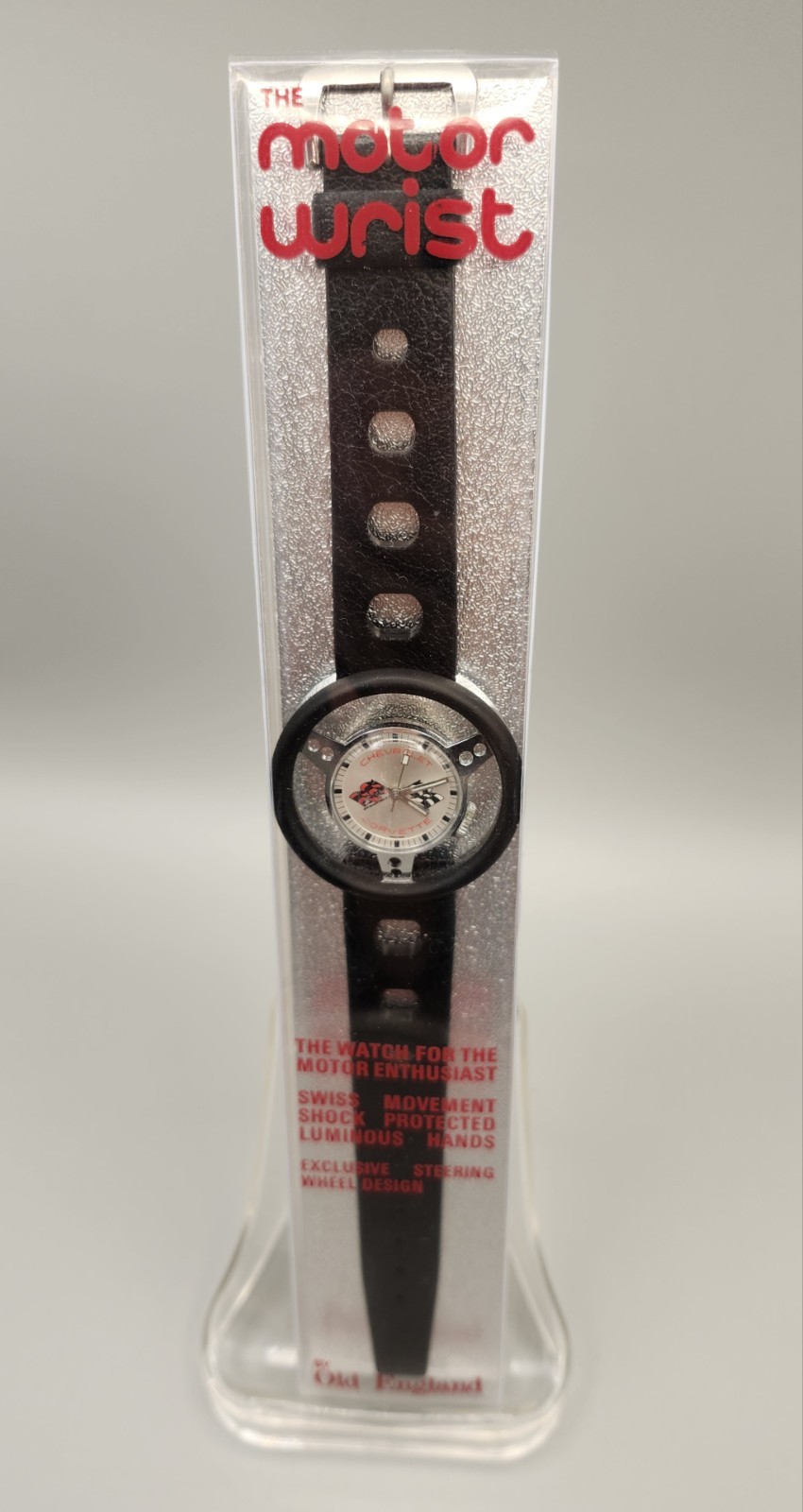 Original Box Motor Wrist Watch Chevrolet Corvette by Old England Swiss Movement