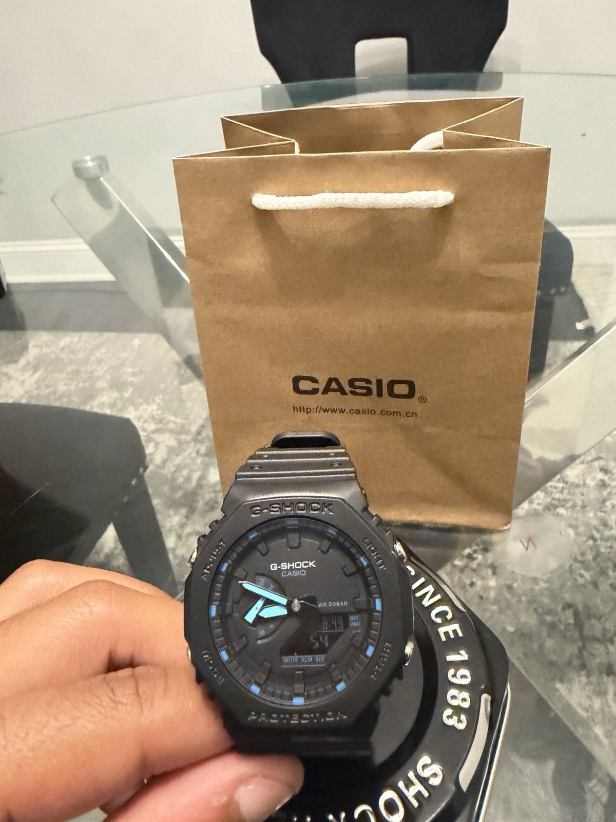G-Shock GA2100AS-2A Cool Blue Waters Octagonal