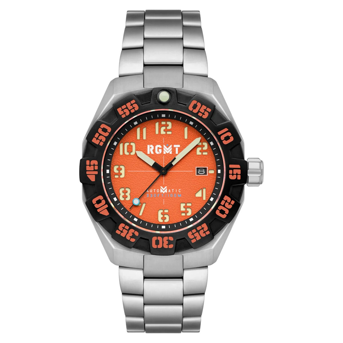 RGMT Field Master Men’s Automatic Watch Silver/Orange RG-8032-99 $685-NEW & RARE