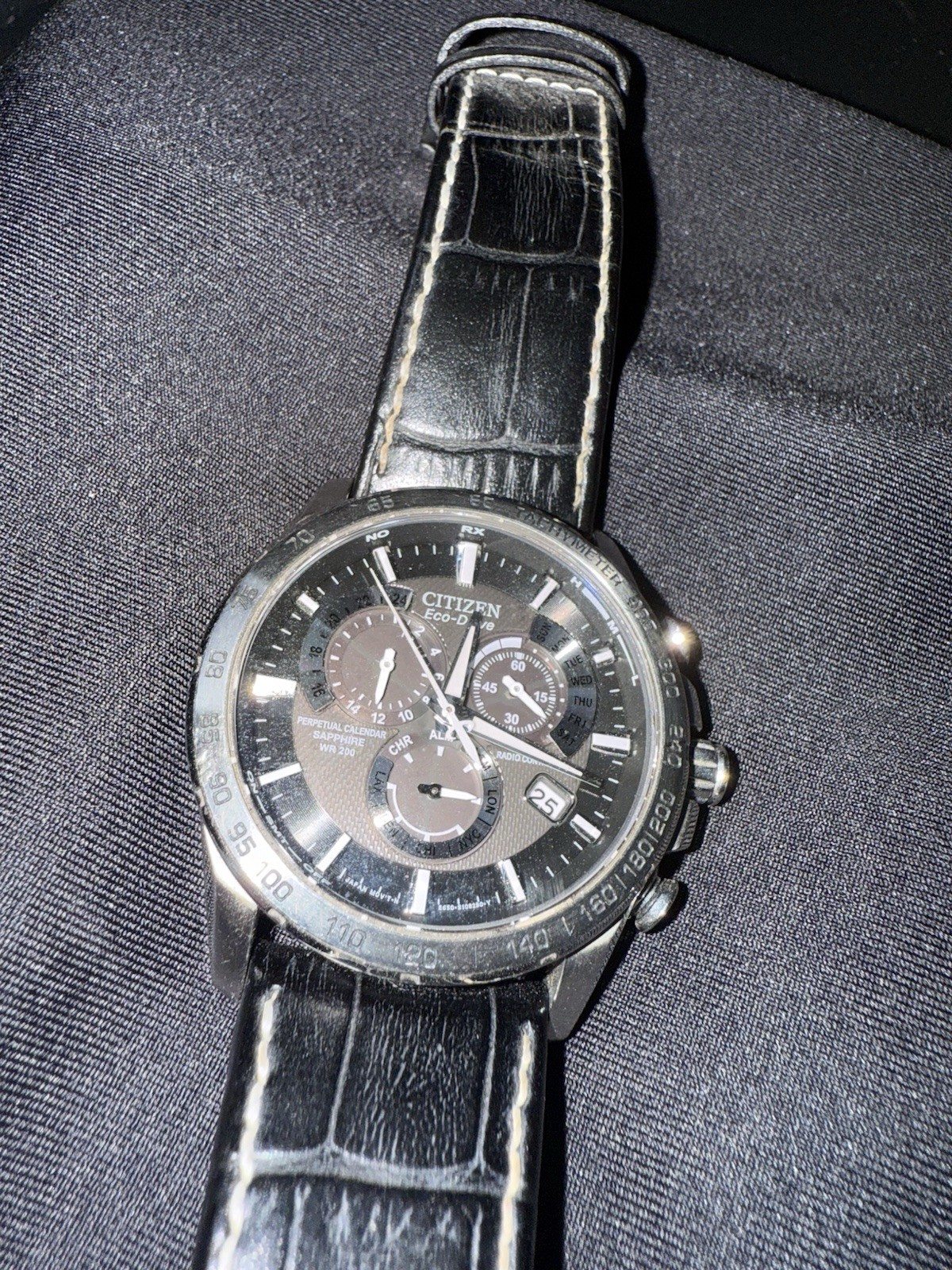 Citizen Men’s Eco-Drive Chrono A-T Alarm Radio Controlled Strap WatchAT4000-02E