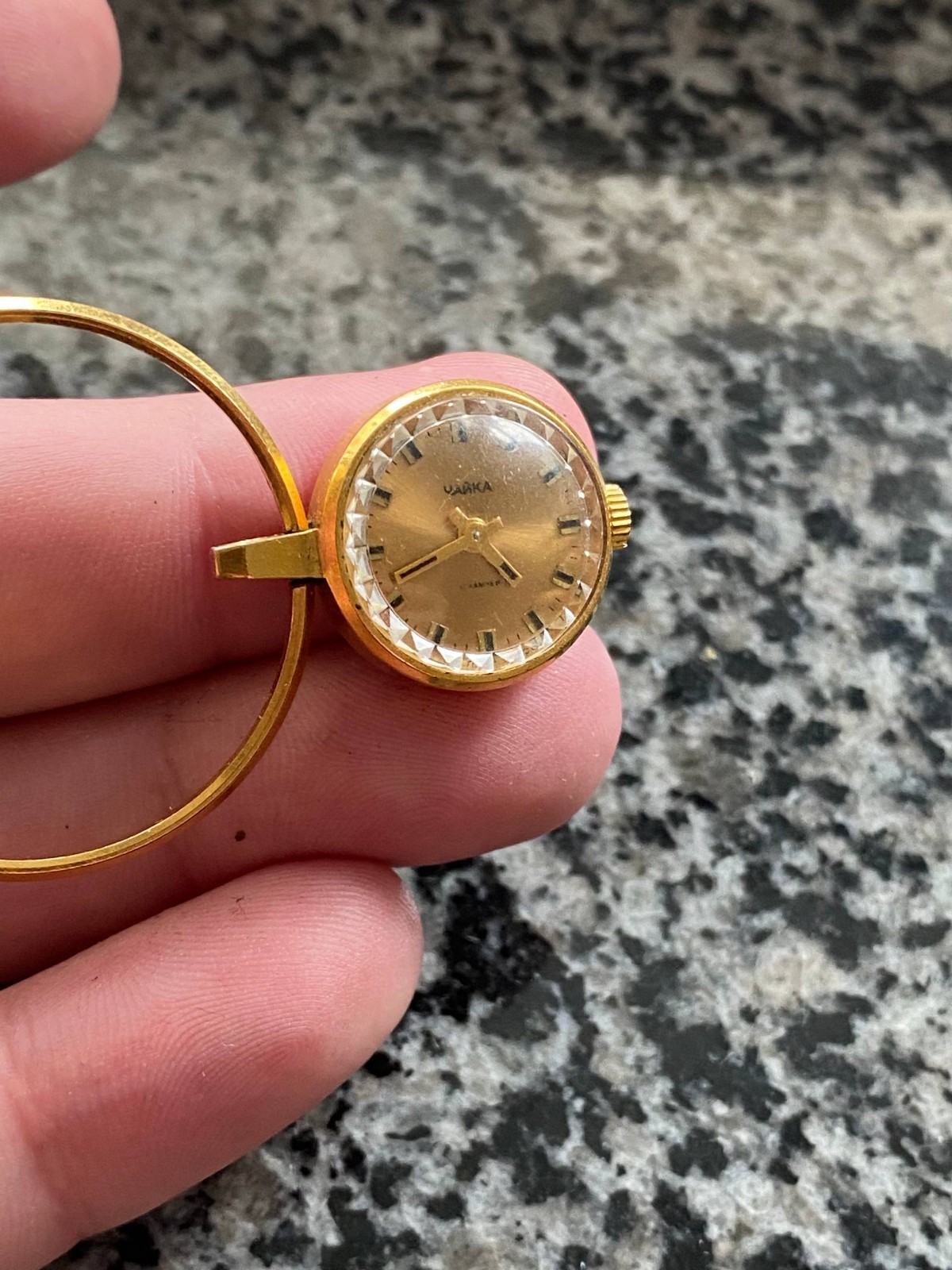 Vintage Chaika Watch Coulomb Women Soviet mechanical Wristwach Gold Plated Au- 5
