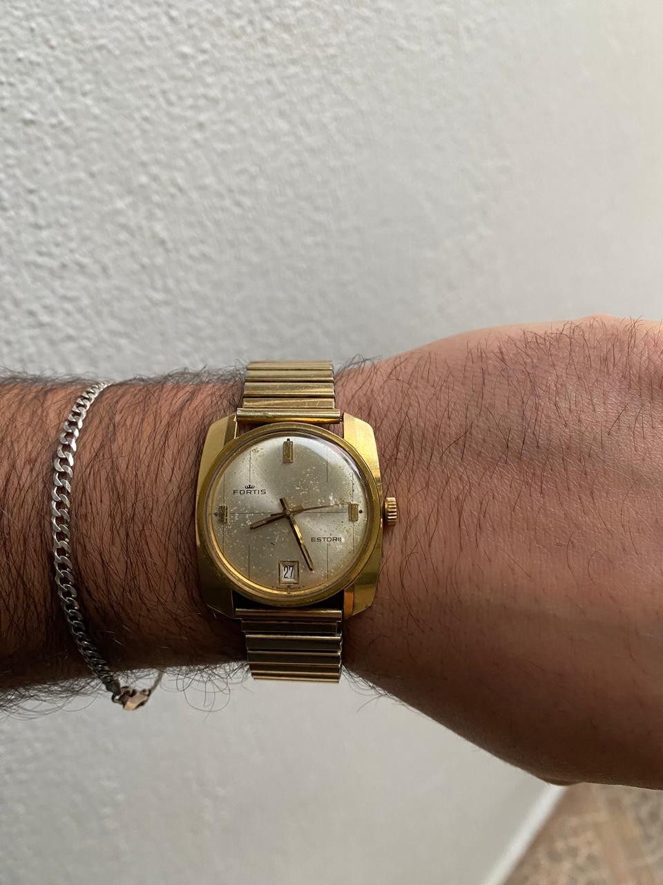 1970s Men’s Fortis Estoril Automatic Swiss Made 21 Jewel Gold Plated 37 mm Watch