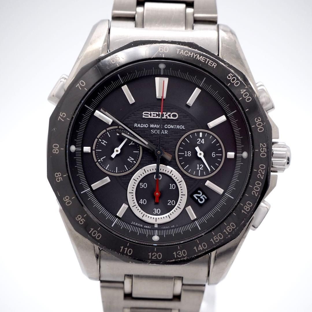 44 Working SEIKO Watch Brightz Men s Radio Solar Titanium Chrono