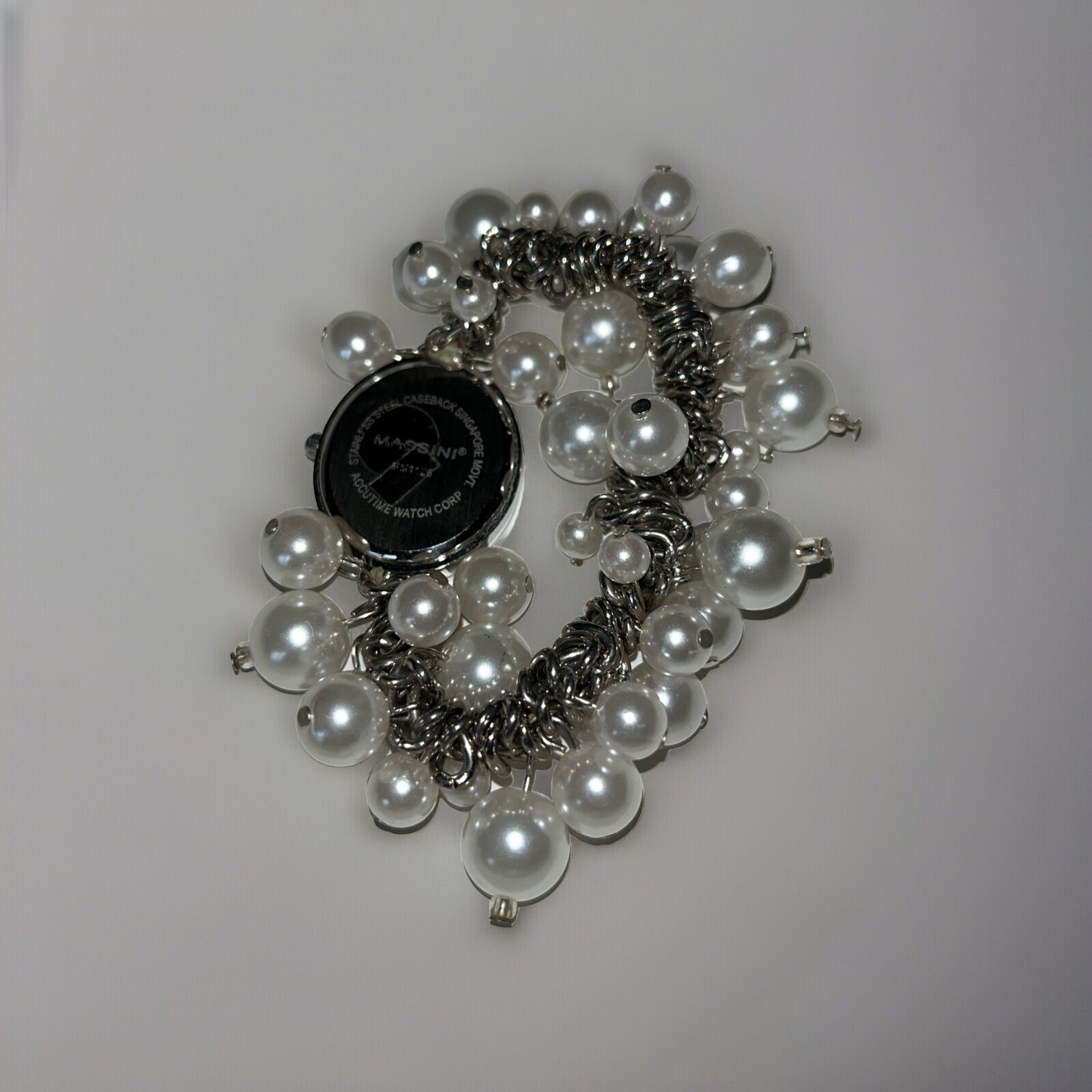 Massini Ladies Wrist Watch – Imitation Pearl Bracelet – Untested, For Parts, Etc