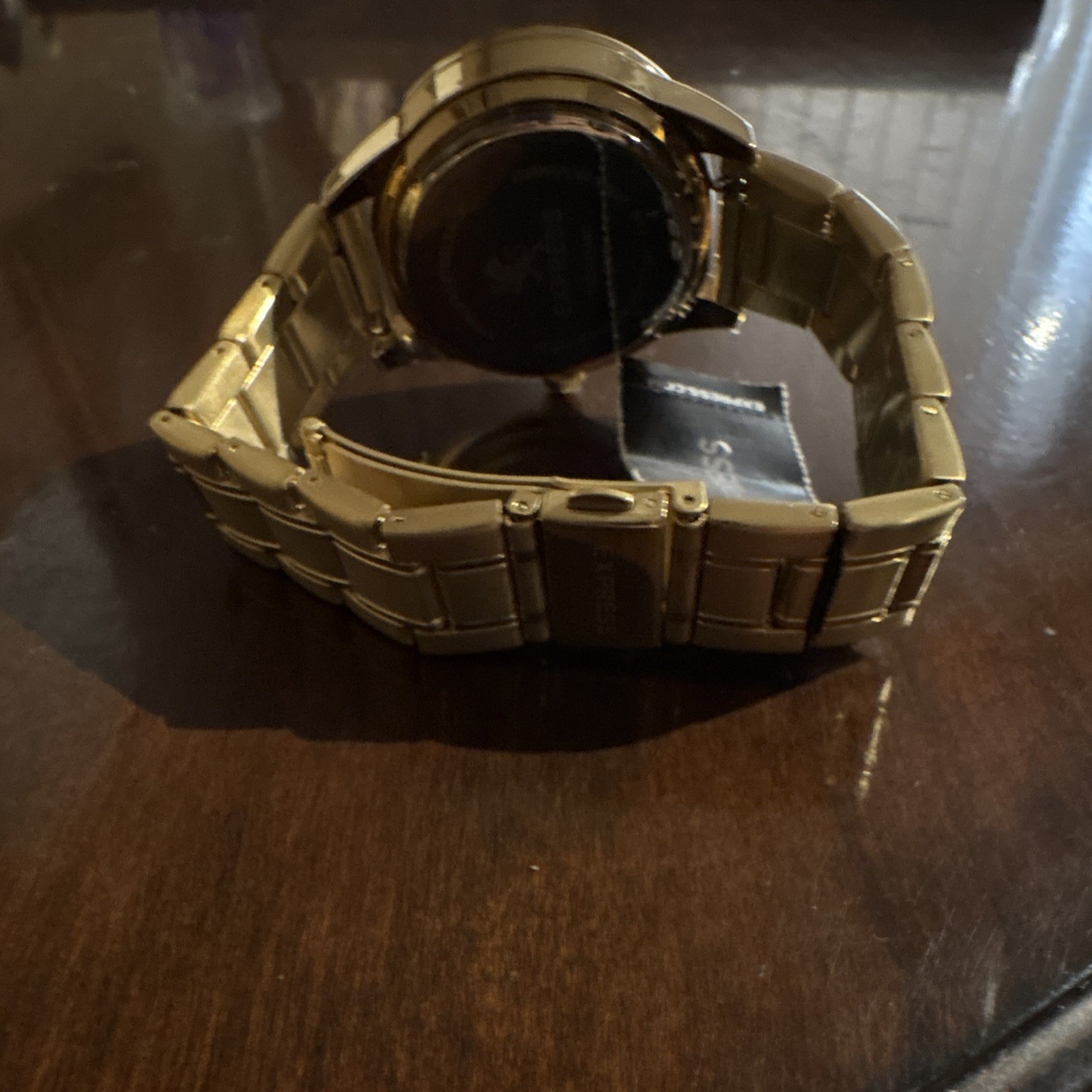 EXPRESS Women’s Gold Tone Chronograph Quartz Bracelet Watch Gold Dial Box