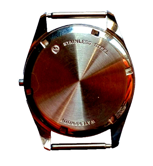 Men’s Stainless Steel Watch Case 33mm w/ Movement Holder +Crystal 10 1/2 Ligne