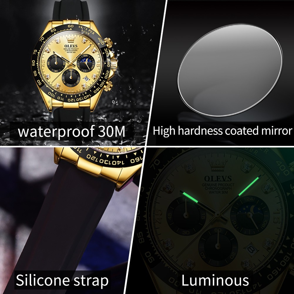 Waterproof Quartz Luxury Men’s Watch OLEVS Business Luminous Date Men Strap
