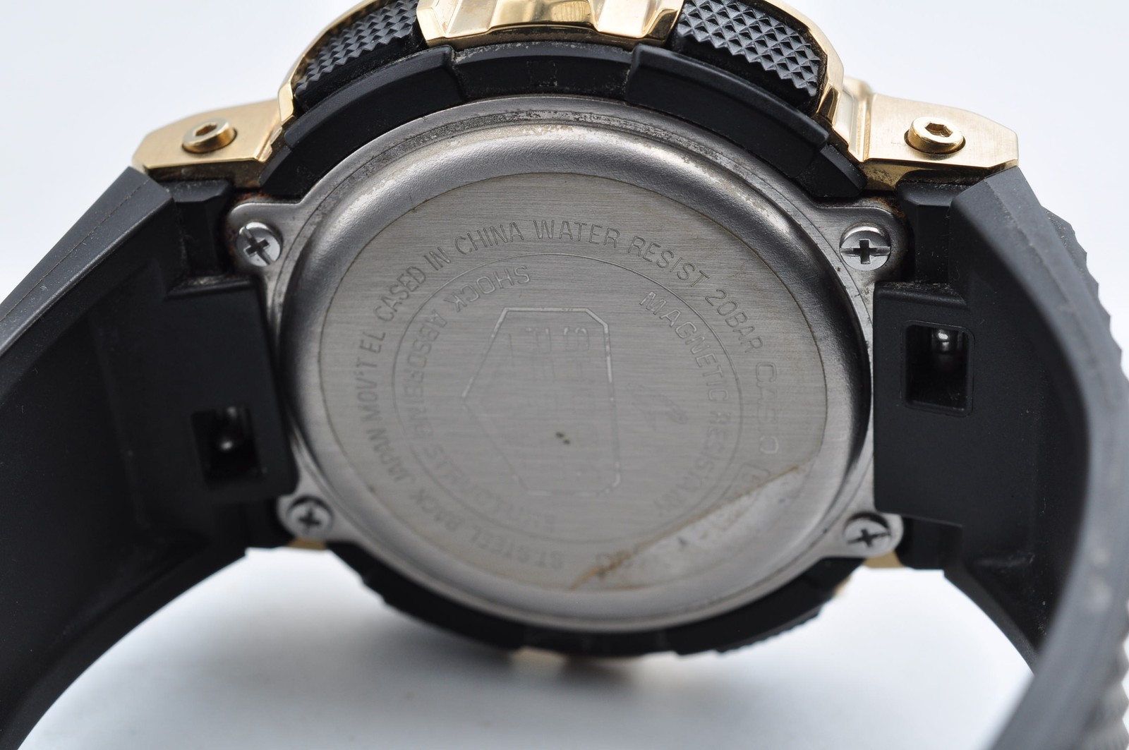 Casio GM-110G G-SHOCK Quartz Analog Digital Watch Gold Metal Bezel Auth w-1330