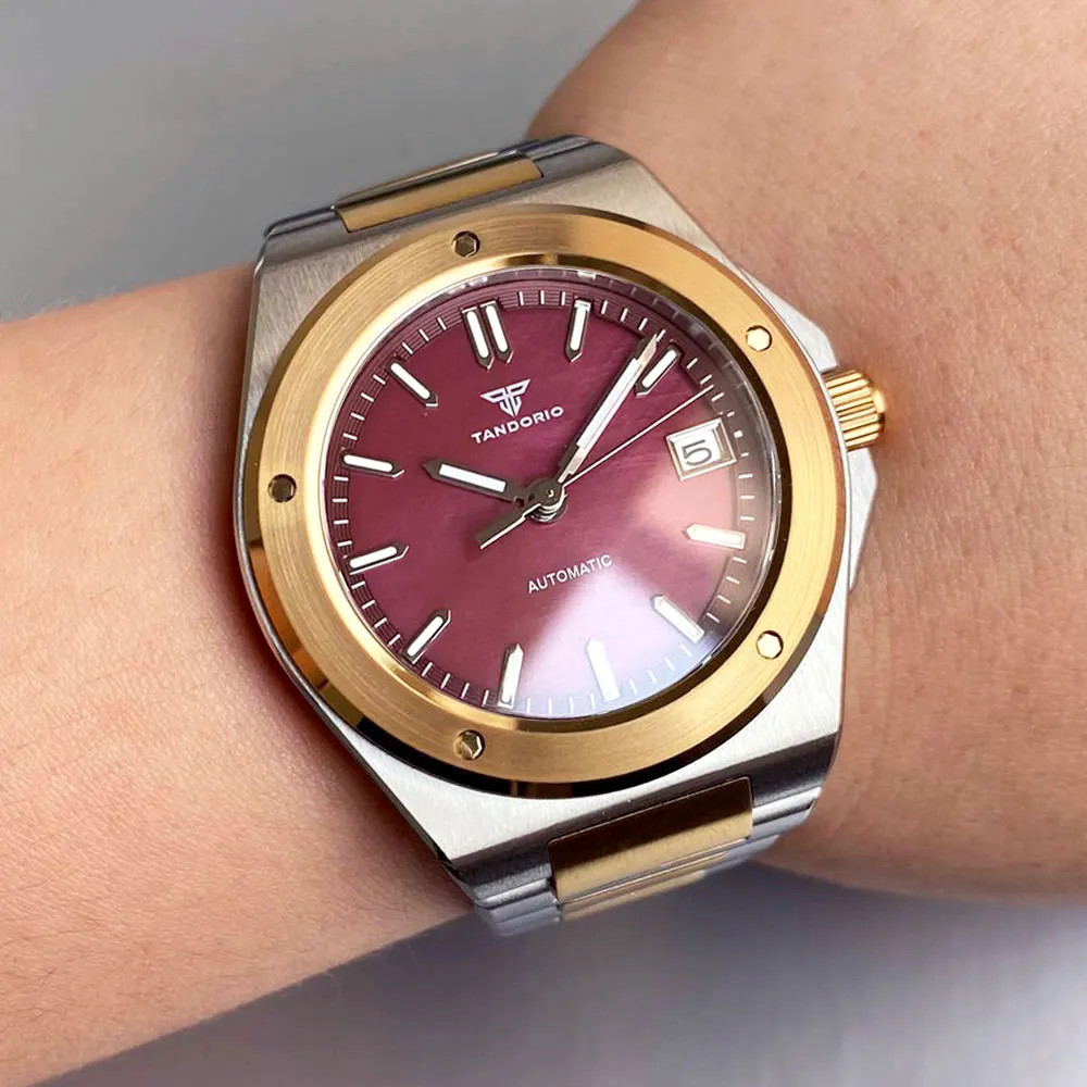 Tandorio 40mm Rose Gold Japan NH35A Mechanical Men’s Watch Mother of Pearl Dial