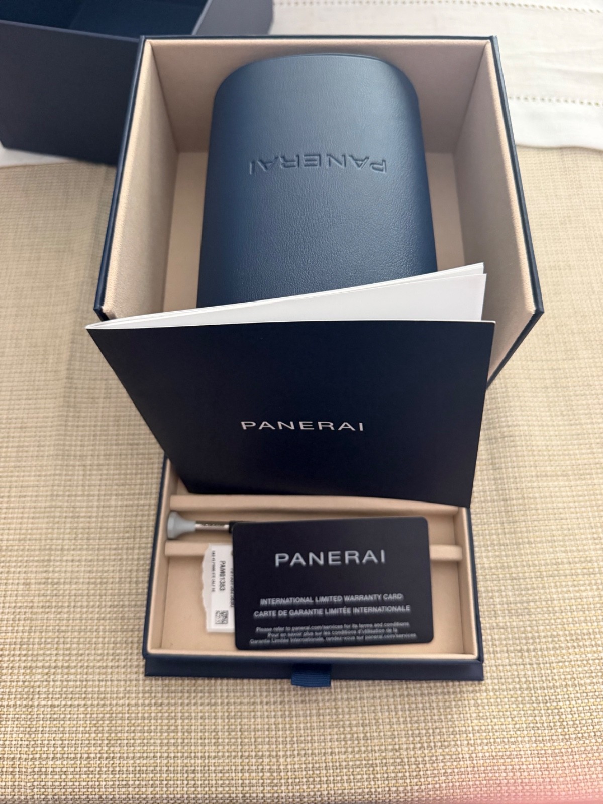 Panerai Radiomir Manual Wind Blue Dial Steel Watch PAM1383 PAM01383 B+P