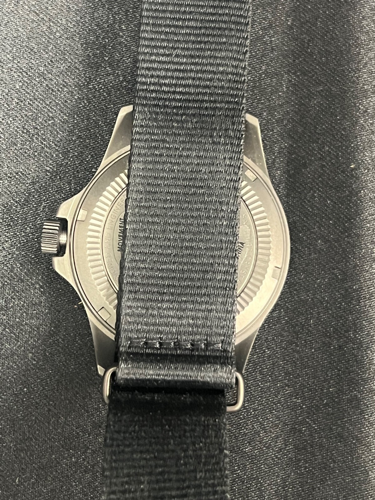 Timex Solar Powered Black Cloth Strap 12 Hour Watch NEW BATTERY Japan