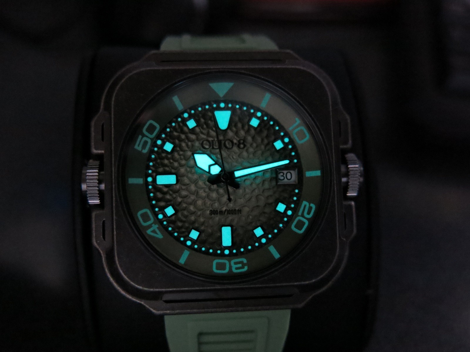 OLTO-8 Coral Steward Diving Automatic Watch Retro Green Men’s Watch Excellent