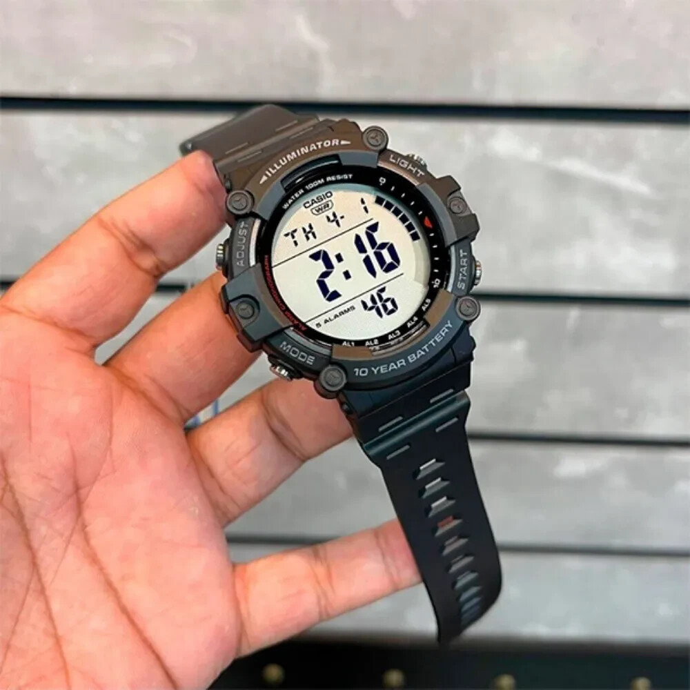 Casio AE1500WH-1AV WIDE FACE Digital Watch 100M WR 10 Year Battery 5 Alarms New