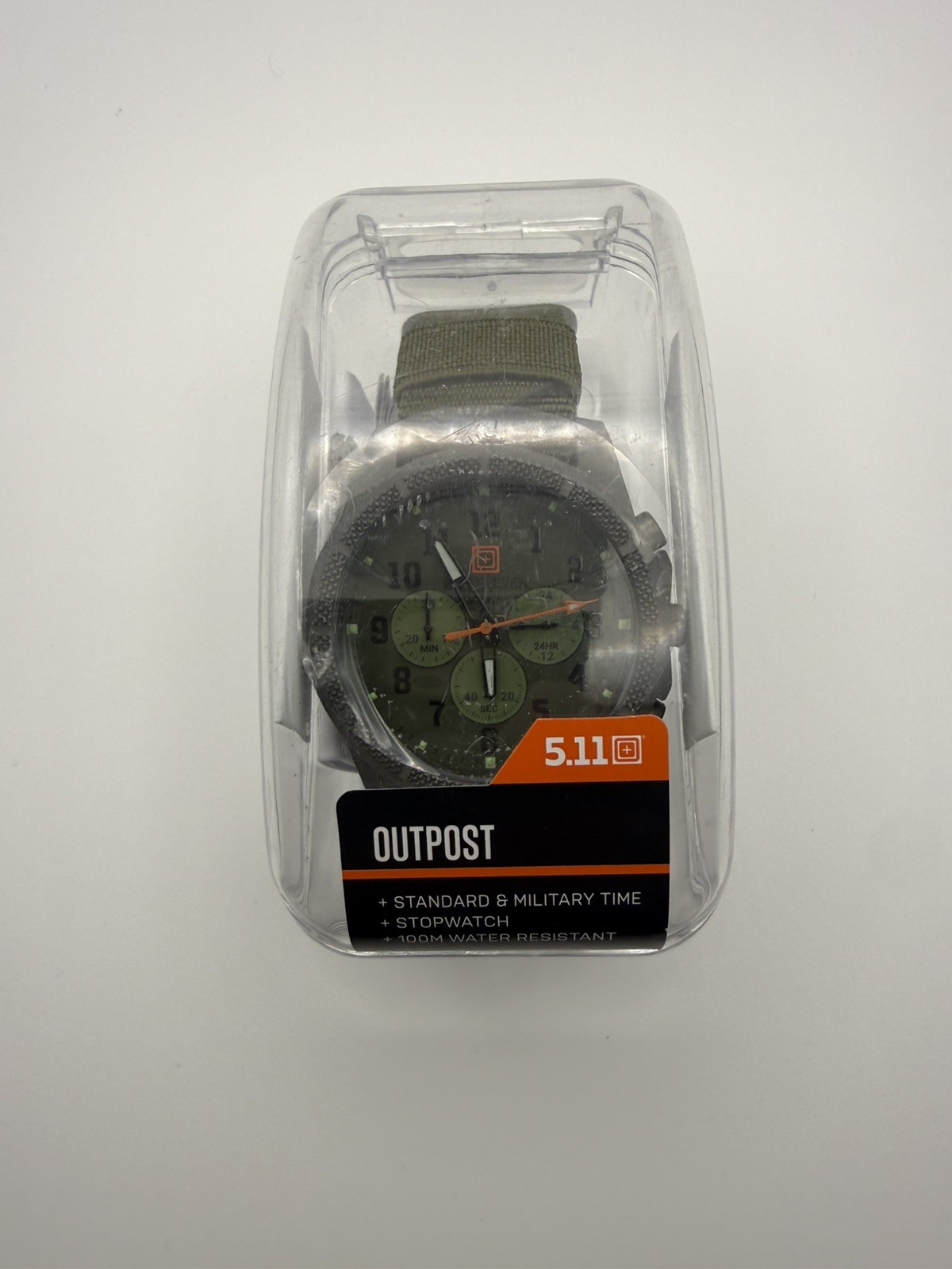 5.11 TACTICAL Outpost Green Dial Chrono Quartz Watch UNISEX – NEW in box