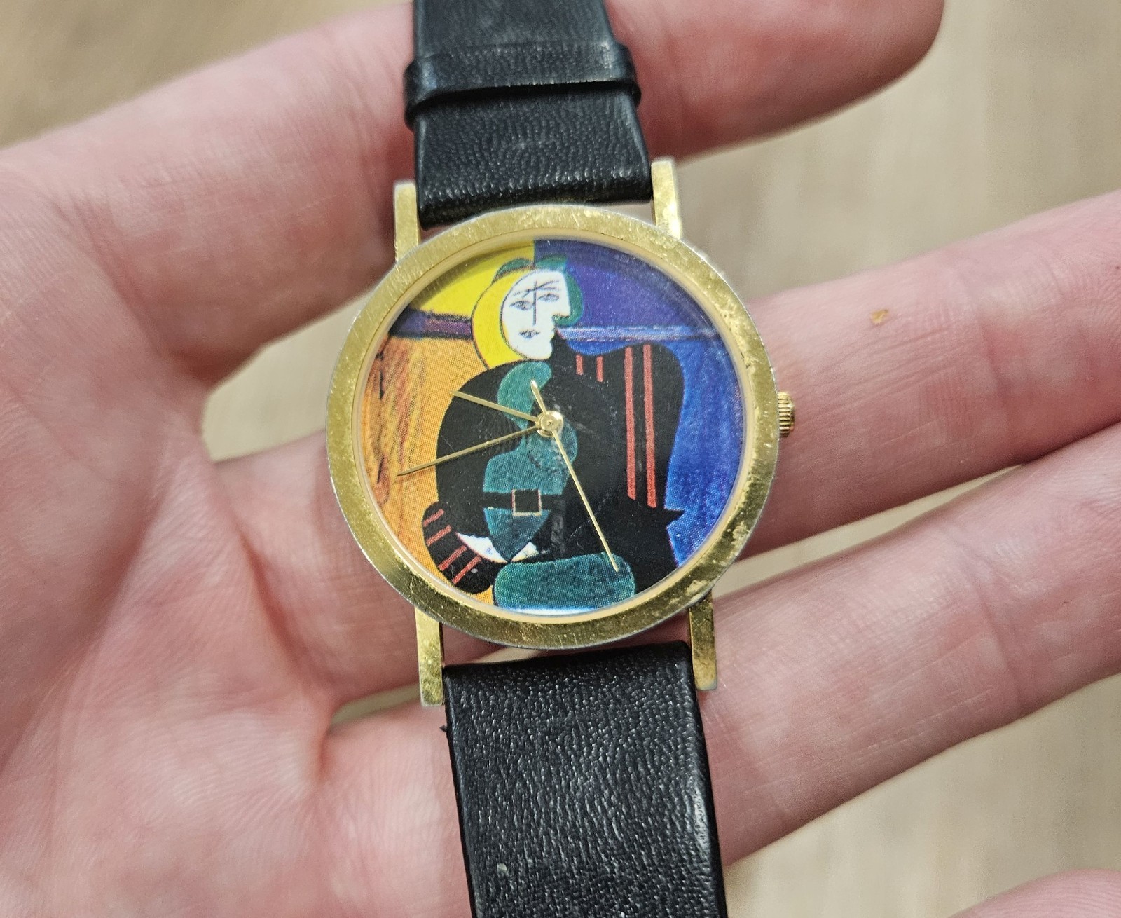 Vintage Picasso Woman with Straw Hat Men’s Watch 1988 – Needs Battery / Untested