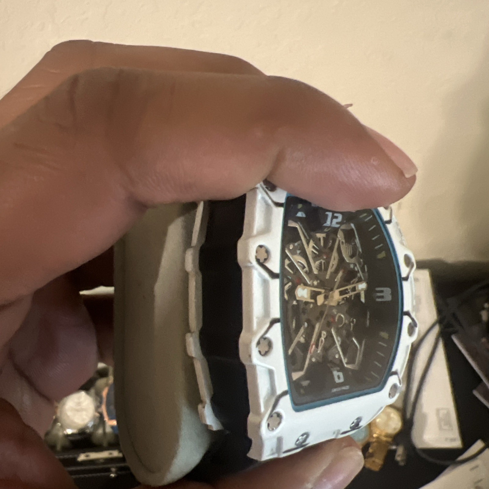 Richard Technolo Carbon Fiber Hollow Fashion Trend Quartz Watch Men