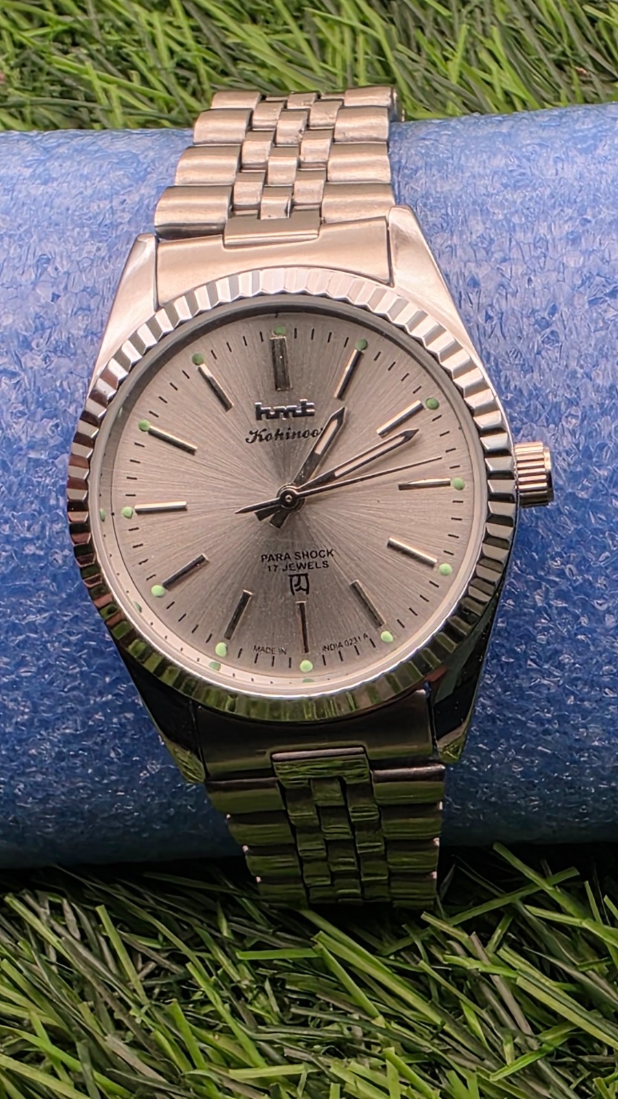 Beautiful Mens HMT Kohinoor Parashock Mechanical Wind 17J Watch
