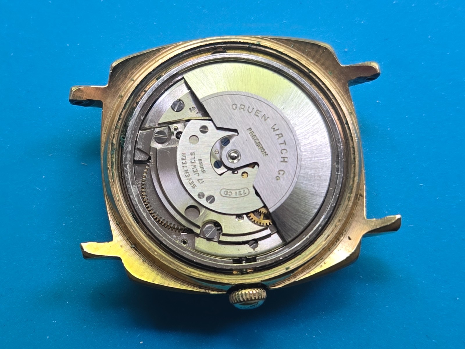 Vintage Gruen Precision Day-Date Automatic Watch – 17 Jewels – Runs