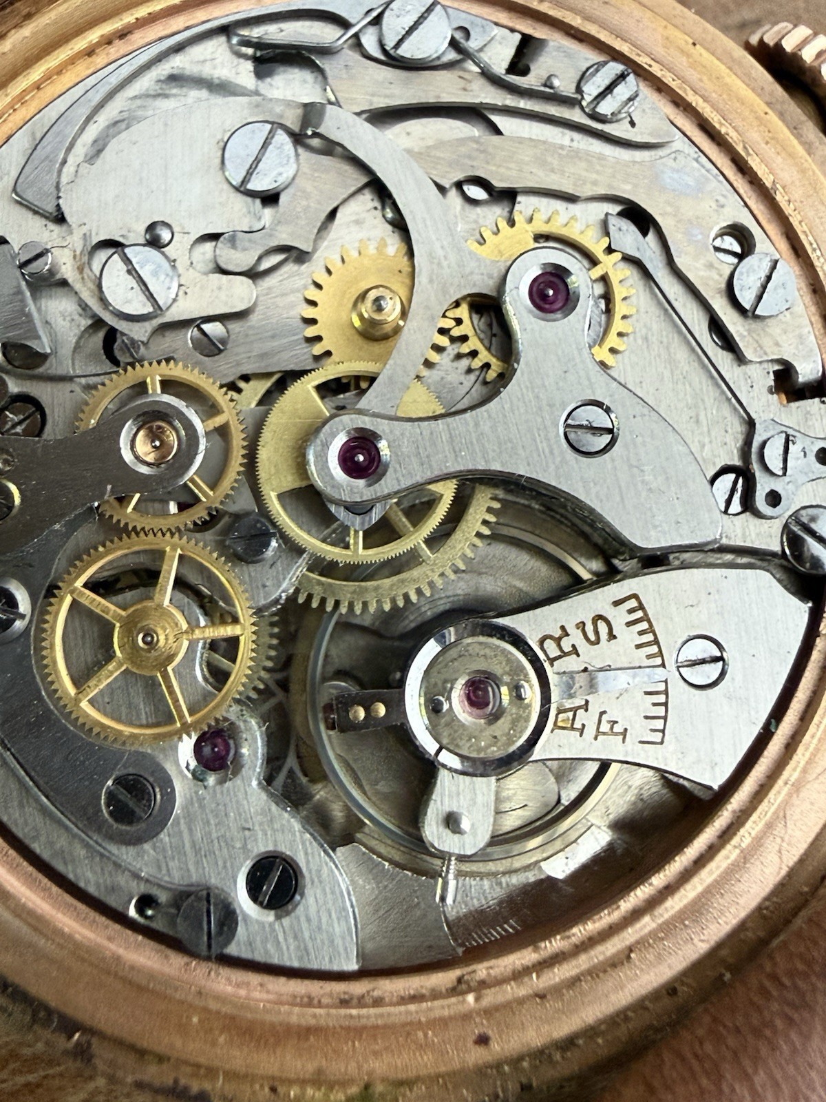 Vintage 1940s Sombol Chronograph Landeron Blue Telemeter Tachymeter Watch
