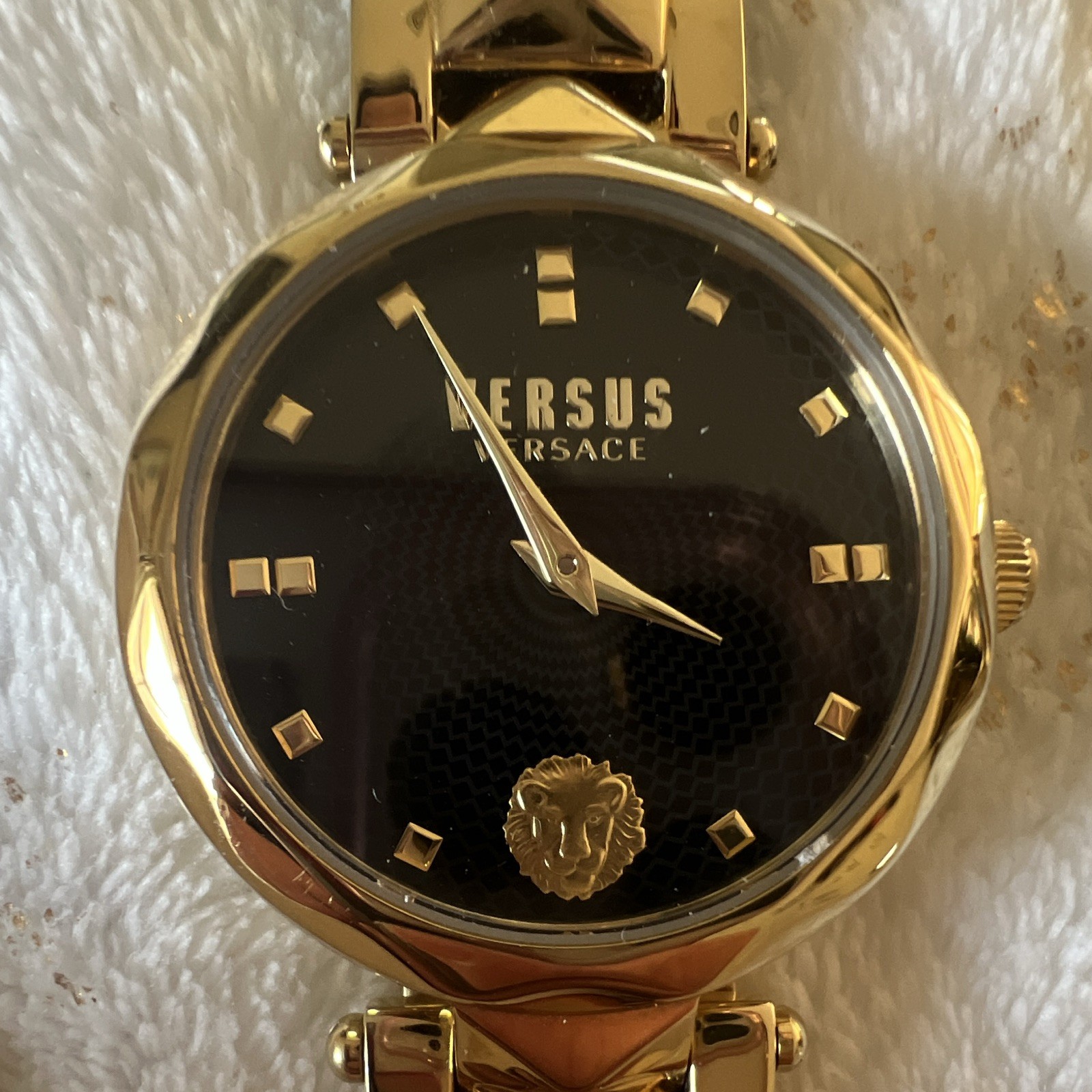 Versus Versace Women’s Quartz 50m Gold SS Bracelet Watch Black Dial Analog