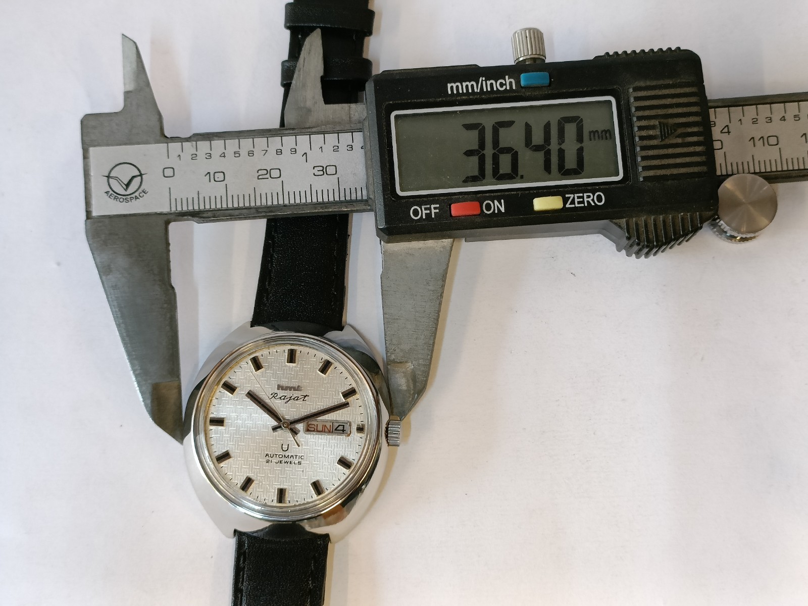 ORIGINAL HMT RAJAT 21J AUTOMATIC WHITE DIAL INDIA MEN’S WORKING CONDITION