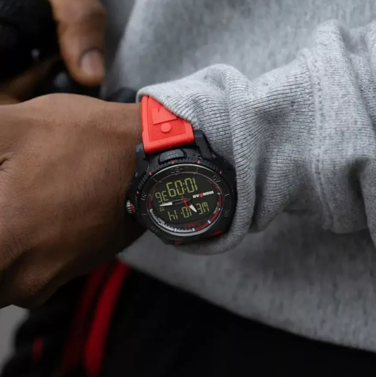 New Timex Ironman Adrenaline Men’s 46.5mm Analog-Digital Red Watch TW2W53700