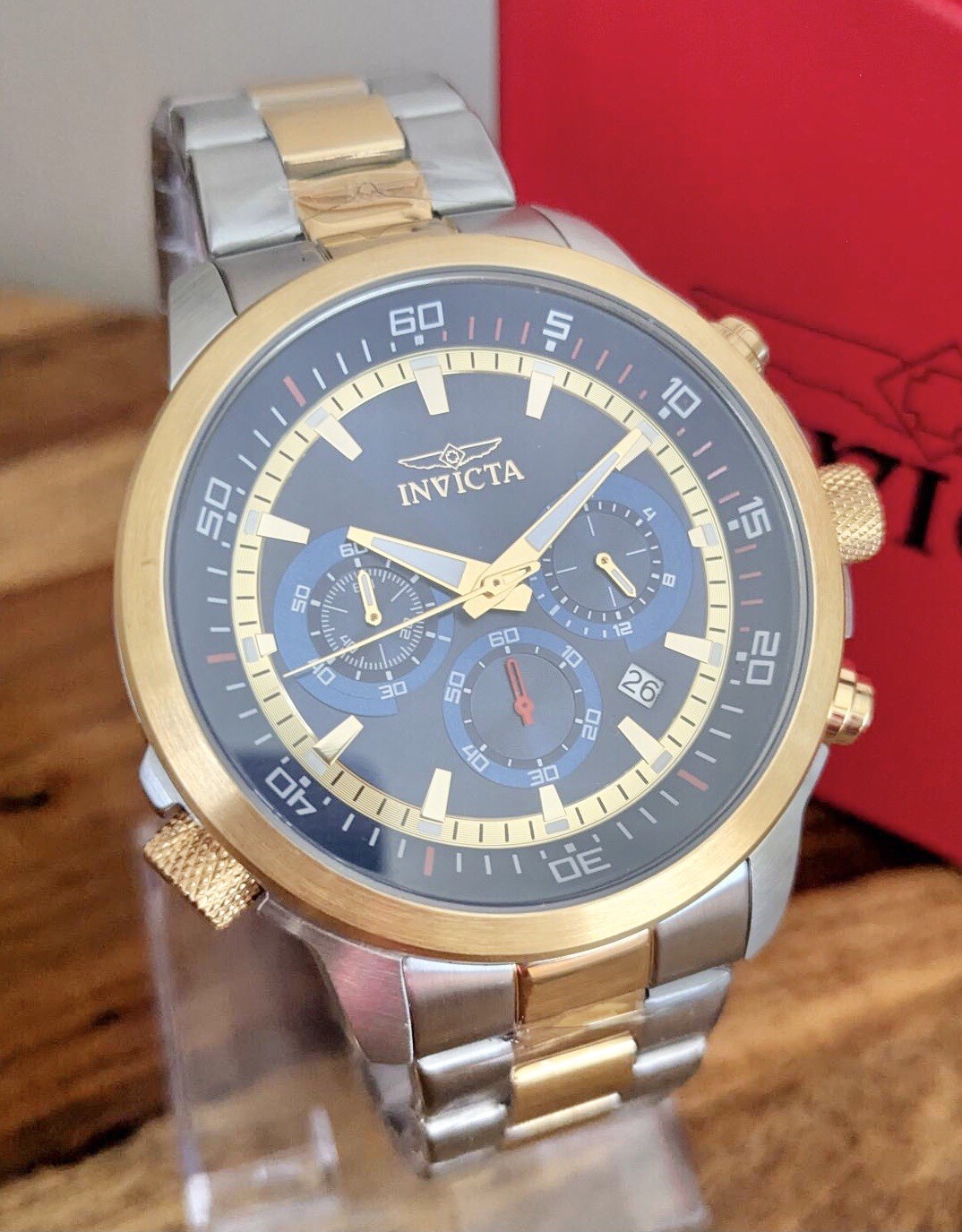 INVICTA SPECIALTY CHRONO-INNER ROTATING BEZEL+EXTRA LTHR STRAP & LINK TOOL OPTN