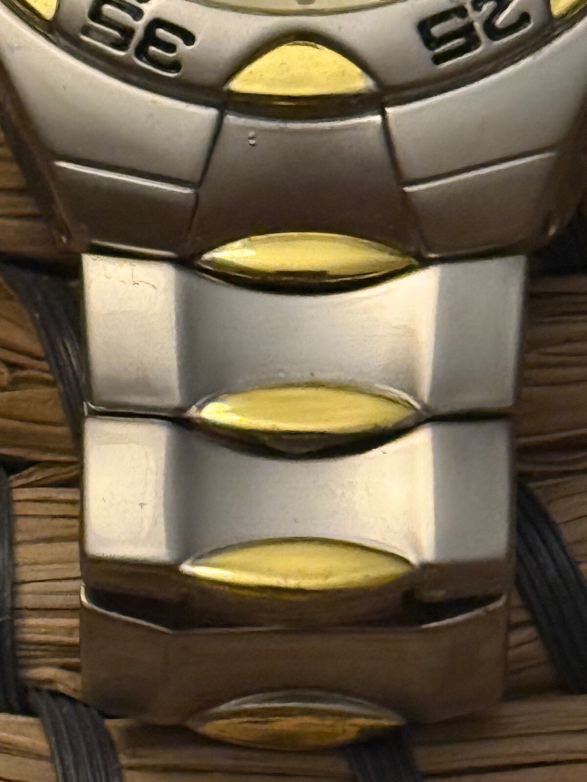Mens Silver Gold Tone Wristwatch Stainless Steel Case China READ UNTESTED Haband