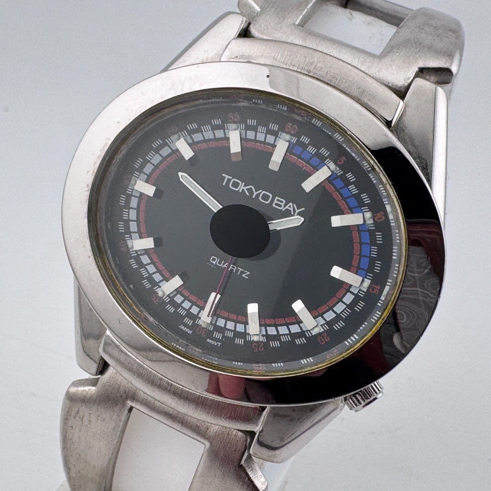 Vintage Tokyobay Japan Quartz Watch Unisex Silver Black Oval Analog New Battery