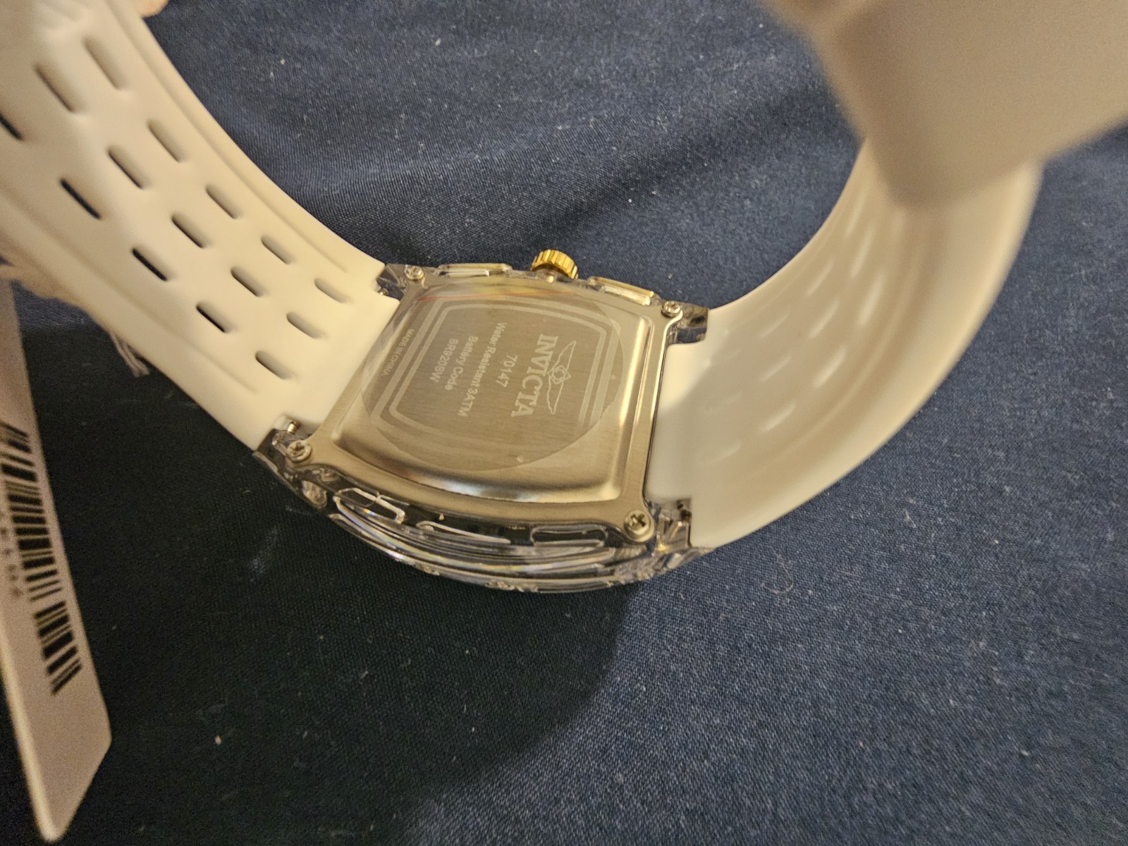 Invicta S1 Rally 70147 Men’s Watch 42mm Clear Gold White Silicone New Box