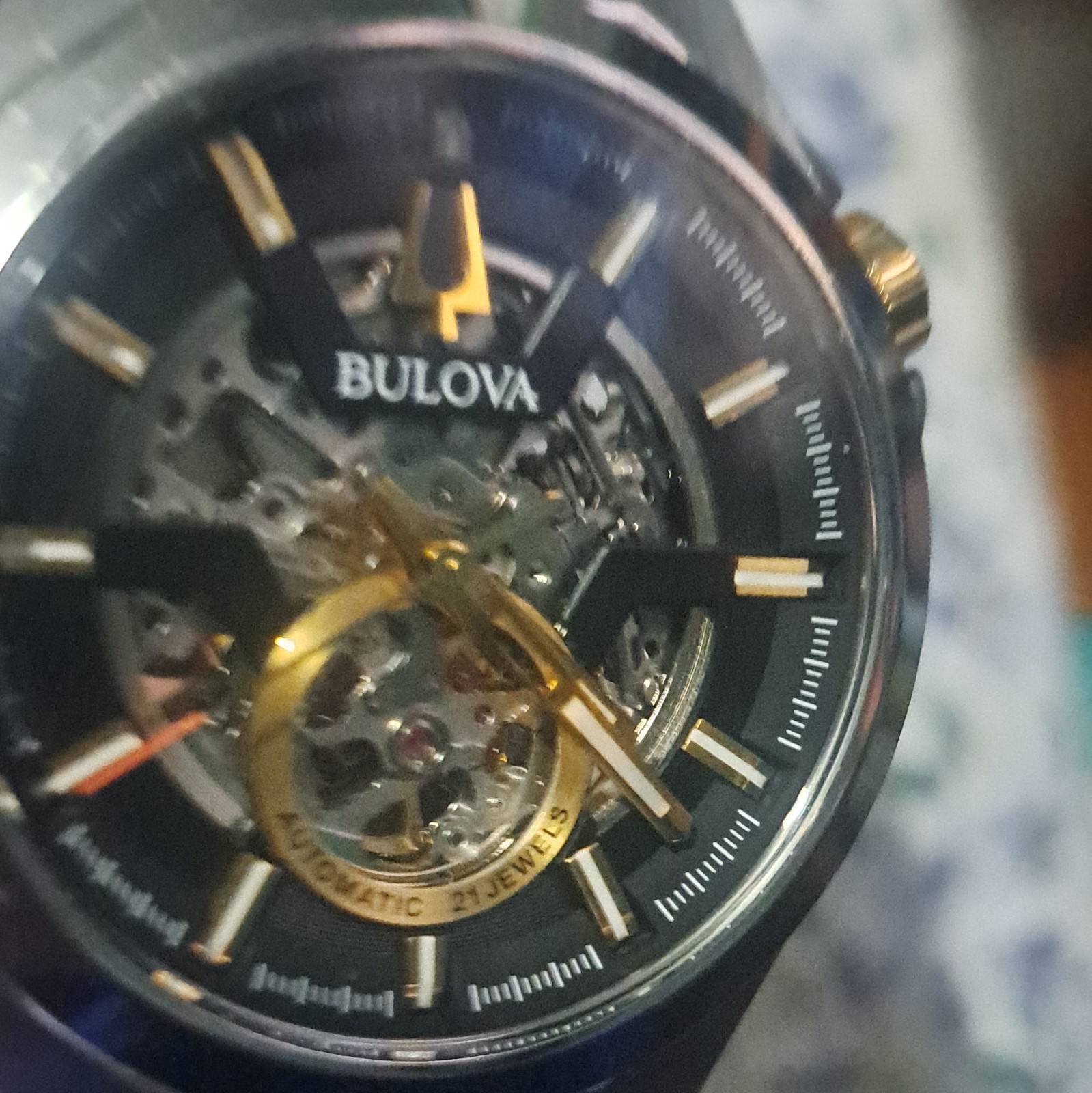 Bulova Maquina Men’s Automatic Skeleton Dial 46mm Silver Steel Bracelet