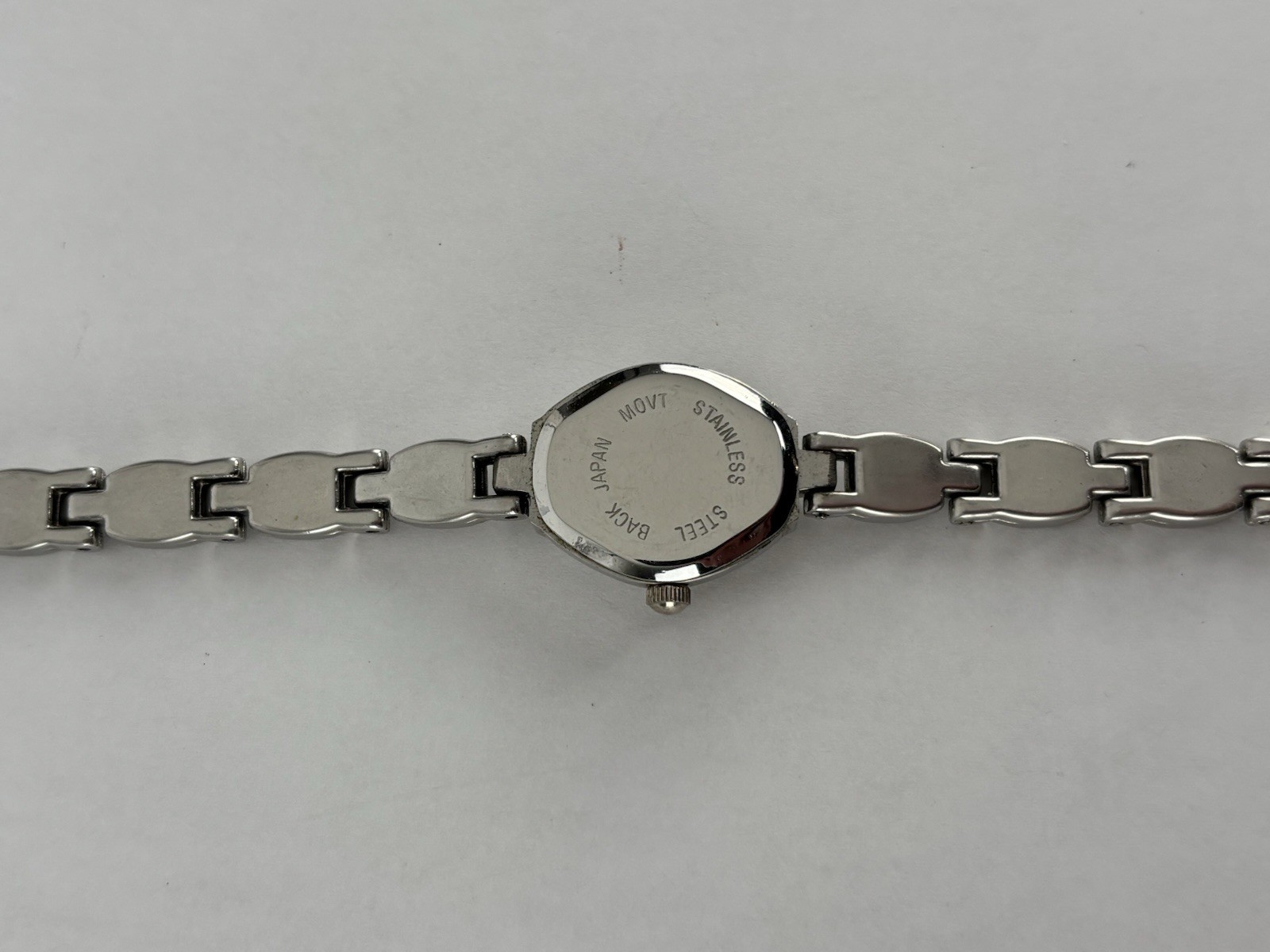Lauristo 18mm Silver Tone White Dial Quartz Watch w/Bracelet & New Battery