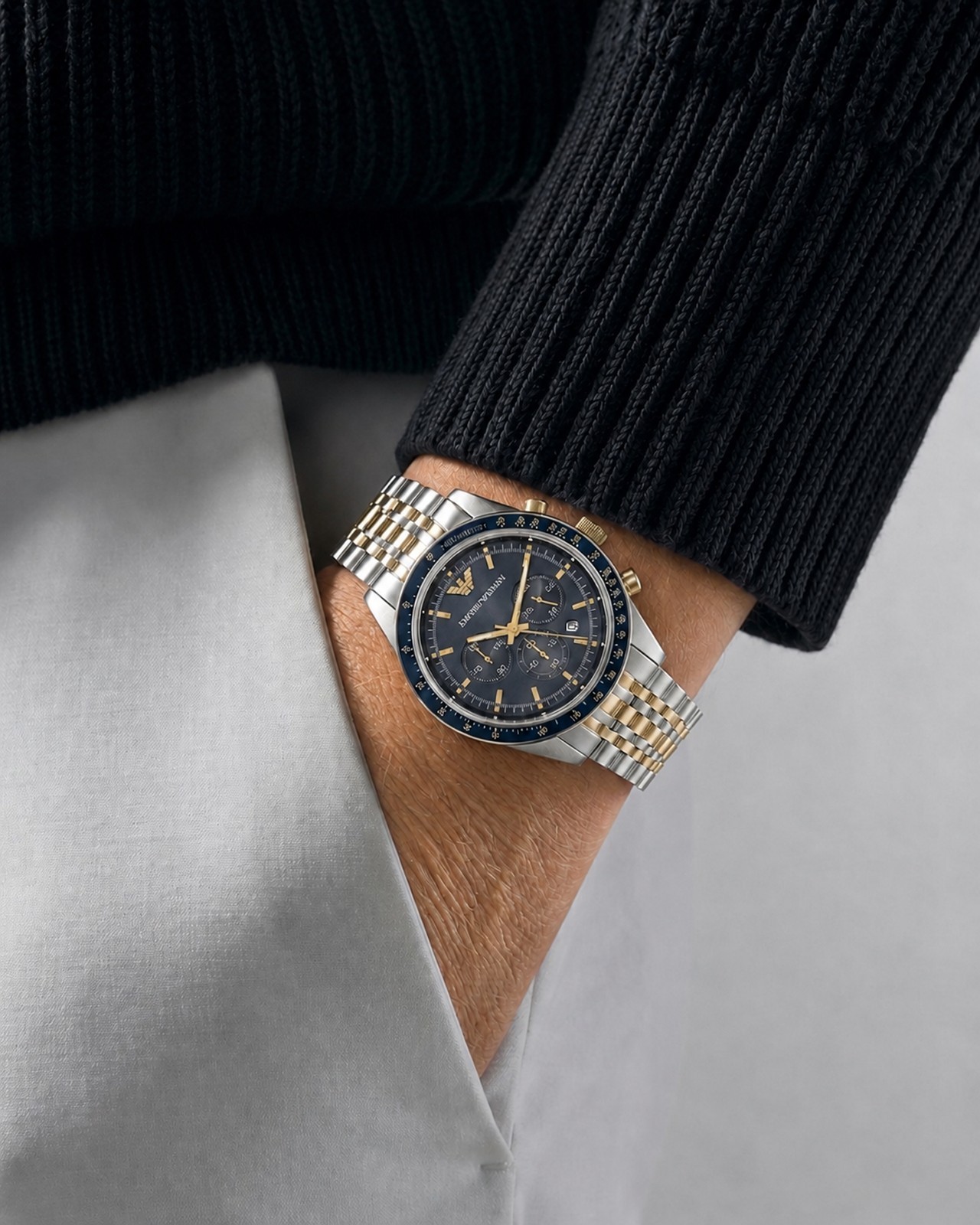 Emporio Armani AR6088 Men’s Sport Two Tone Watch