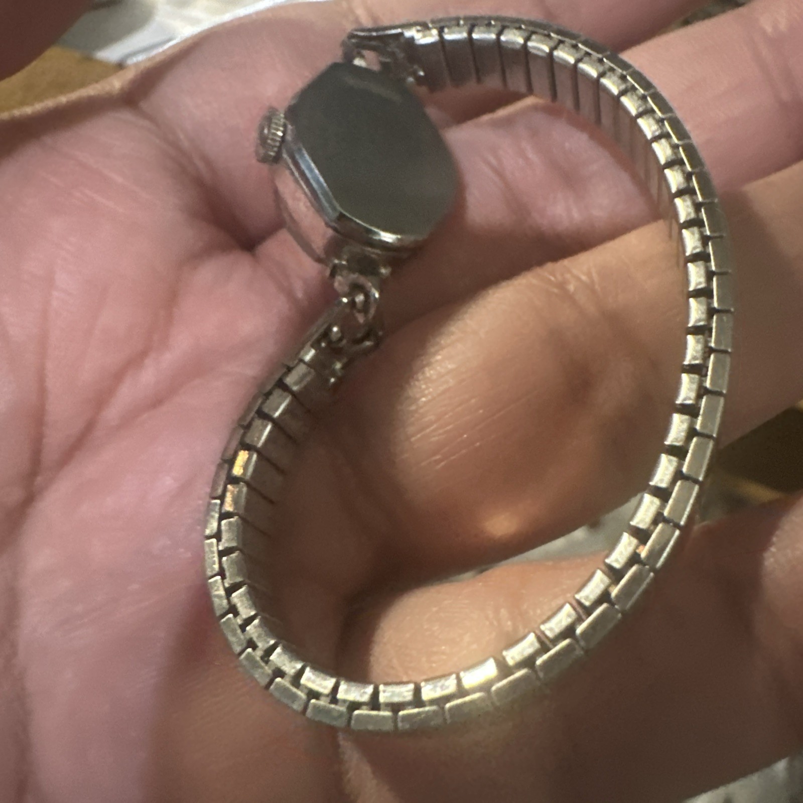 Working Vintage Helbros 17 Jewels Women’s Manual Wind Silver Tone 17mm Runs Read