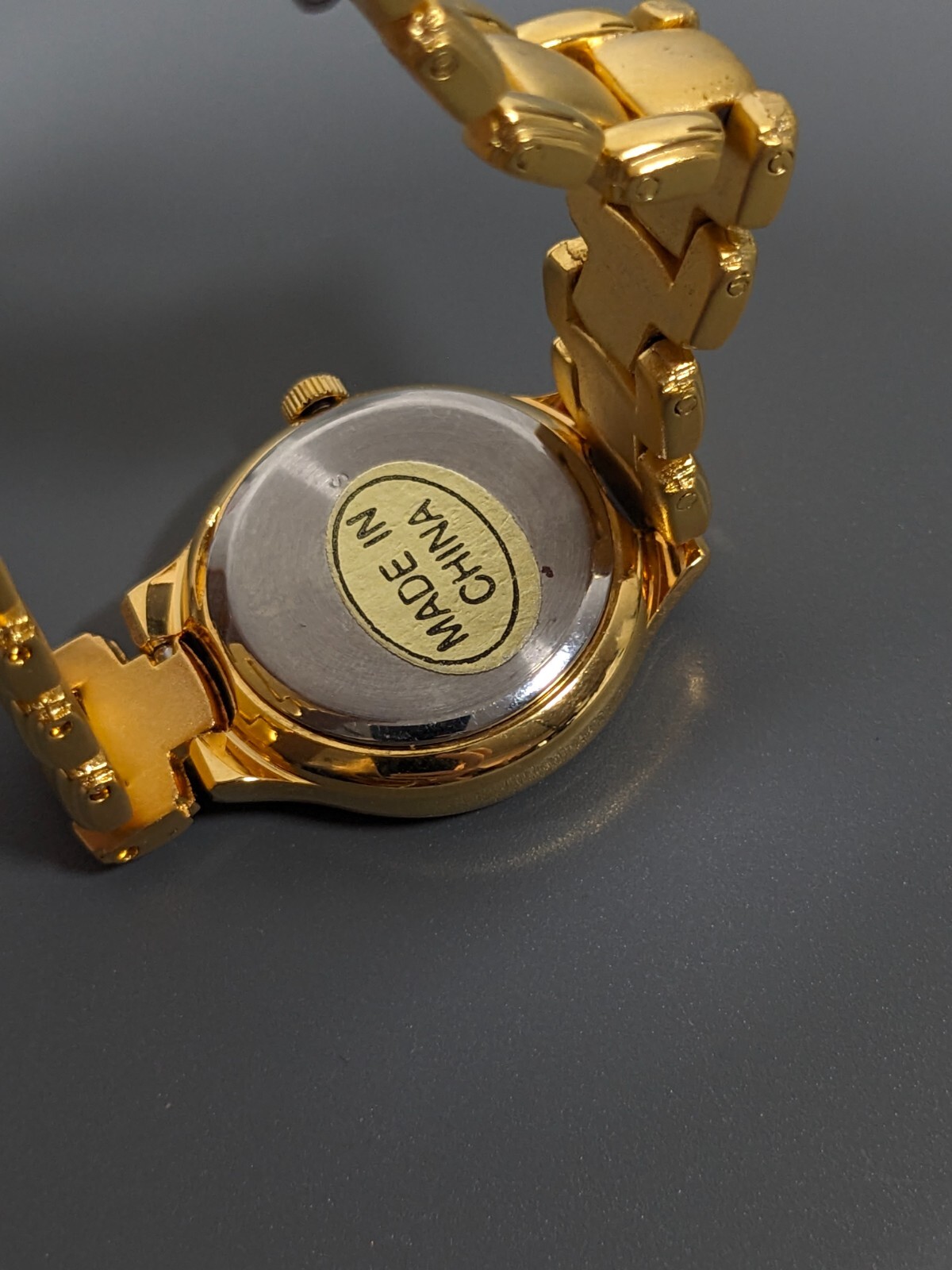Rumours Golden Round Dial Bracelet Band Watch 6.75 in
