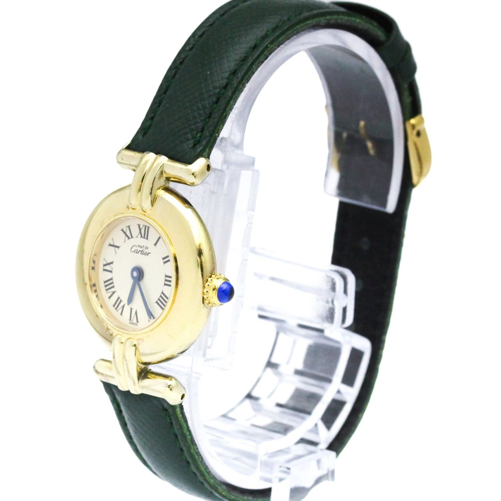 Cartier Must De Colisee 590002 Black Dial 21mm Quartz Womens Watch USED