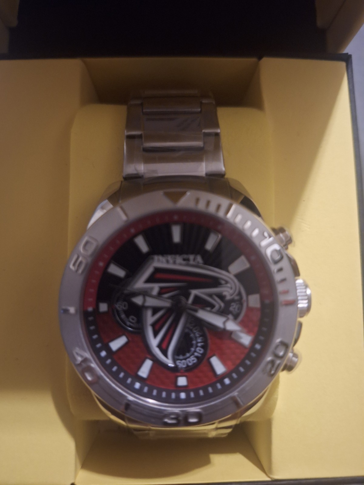 Invicta NFL Atlanta Falcons Men’s Watch – 45mm, Steel (47946) W/Invicta 1837 Box