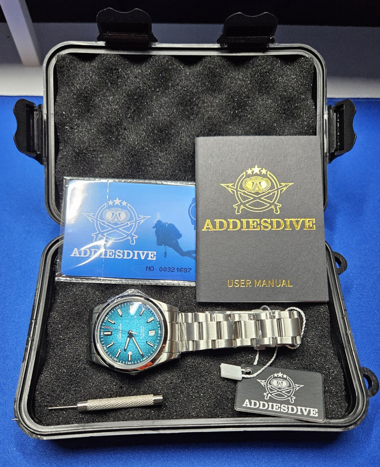 Addiesdive Automatic 100m AD2091 Watch 39mm Citizen Miyota Blue Gradient New
